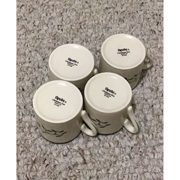 Set Of 4 Espresso Spode Cups With 4 Matching Saucers… Christmas Edition‎ - Picture 4 of 4